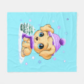 MILIEU bleu de couverture d'ouatine de chiot de (Devant (Horizontal))