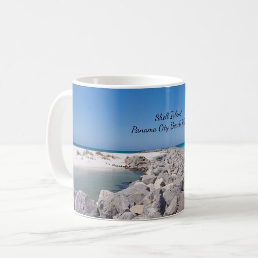 Milieu De La Mug Classique Jetty De Shell Island (Devant gauche)