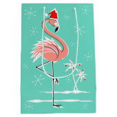 Milieu de sac de cadeau de Flamant rose de Noël (Dos)