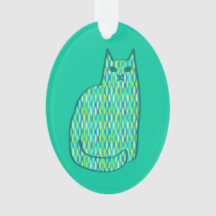 Milieu du siècle moderne Chat, Mint et Lime Vert