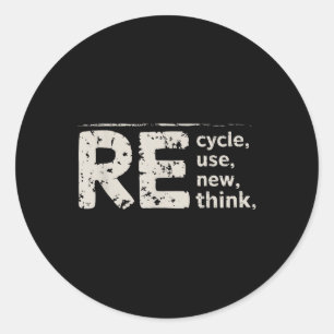 Milieu geschenken Black Red Cycle Gebruik nieuwe d Ronde Sticker