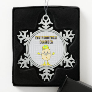 Milieu-ingenieur Tin Sneeuwvlok Ornament