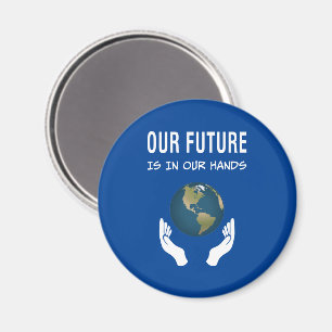 Milieu onze toekomst ligt in onze handenplank magneet