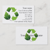 Milieu Recyclen het Visitekaartje van het Ontwerp (Voorkant / Achterkant)