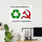 Milieuactiviste is het gerecycleerde communisme poster (Thuiskantoor)