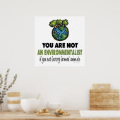 Milieuactiviste = Vegan, vegetariër Poster (Keuken)