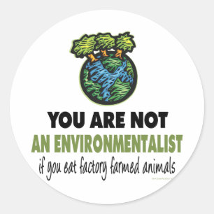 Milieuactiviste = Vegan, vegetariër Ronde Sticker