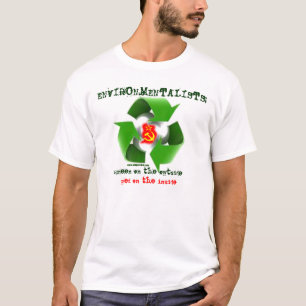 Milieuactivisten: groene buitenkant, rode binnenka t-shirt