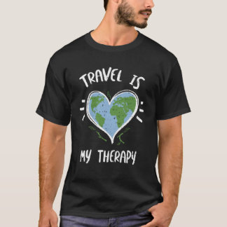 Milieubescherming Reizen is mijn therapie Oor T-shirt