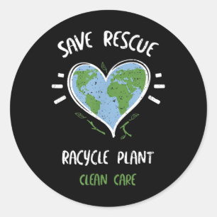 Milieubescherming_ Save Rescue Cycle P... Ronde Sticker