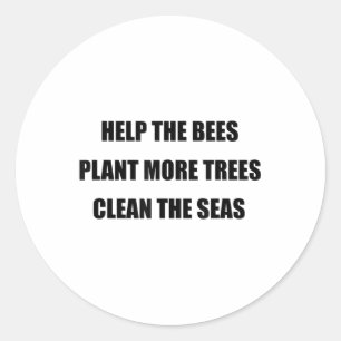 Milieubescherming - Save the Bees, Plant Mo Ronde Sticker