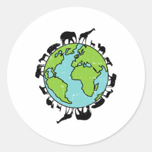 Milieubescherming van de natuur - dieren in het wi ronde sticker