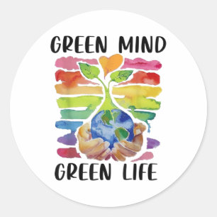 Milieuproeve milieuvriendelijk leven op Aarde Dag Ronde Sticker