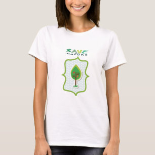 Milieuvriendelijk, groenblijvend ontwerp t-shirt