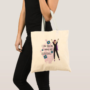 Milieuvriendelijk meisje en bloemen tote bag