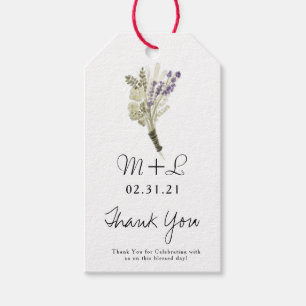 Milieuvriendelijk Trouwfeest Hand Waterverf Lavend Cadeaulabel