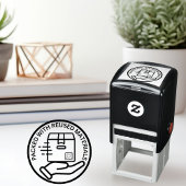 Milieuvriendelijk VERPAKT MET HERGEBRUIKTE MATERIA Zelfinktende Stempel