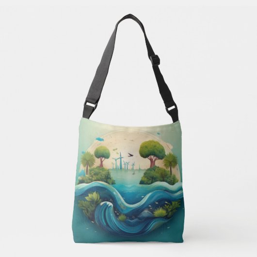 Milieuvriendelijke Natuur en ontwerp van hernieuwb Crossbody Tas (Voorkant)