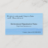 Milieuwetenschap, blauwe lucht en kust visitekaartje (Achterkant)