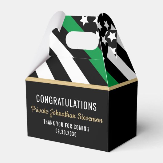 Militair Afstuderen Thin Green Line Flag Army Bedankdoosjes (Voorkant Zijde)