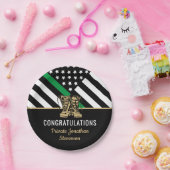 Militair Afstuderen van het Thin Green Line Flag A Papieren Bordje (Feest)