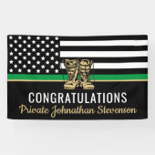 Militair Afstuderen van het Thin Green Line Flag A Spandoek (Horizontaal)