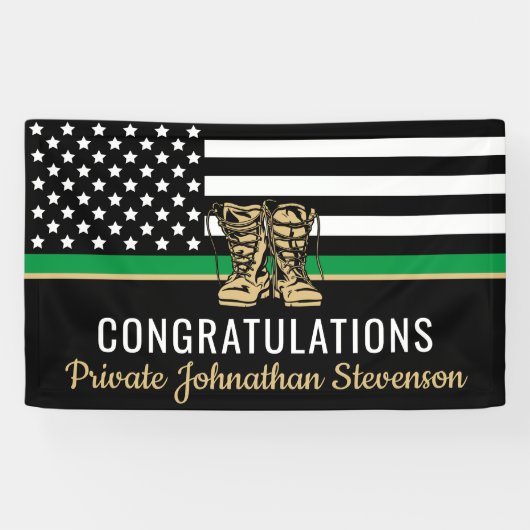 Militair Afstuderen van het Thin Green Line Flag A Spandoek (Horizontaal)
