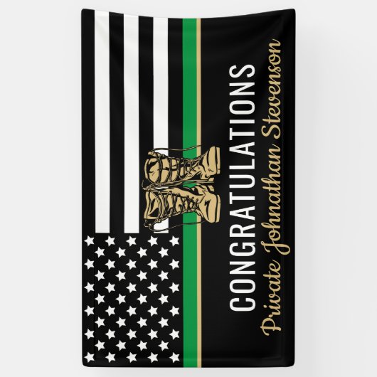 Militair Afstuderen van het Thin Green Line Flag A Spandoek (Verticaal)