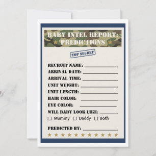 Militair Baby Shower Intel Voorspellingen Kaart
