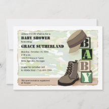 Militair baby shower uitnodiging