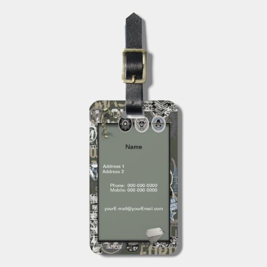 Militair Bagagelabel (Voorkant verticaal)