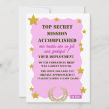Militair Bedankkaartje — Roze Top Secret Meisje