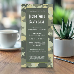 Militair Camouflage Feest Uitnodiging