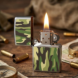 Militair Camouflage  Gepersonaliseerde Zippo Aanst