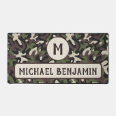 Militair Camouflage Groen Bruin Patroonmonogram Bureaumat (Voorkant)