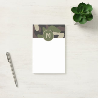 Militair Camouflage Groen Bruin Patroonmonogram Post-it® Notes