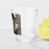 Militair Camouflage Groen Bruin Patroonmonogram Shot Glas (Rechts)