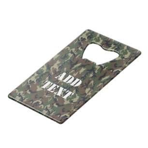 Militair Camouflage Patroon voor bossen Kredietkaart Flessenopener