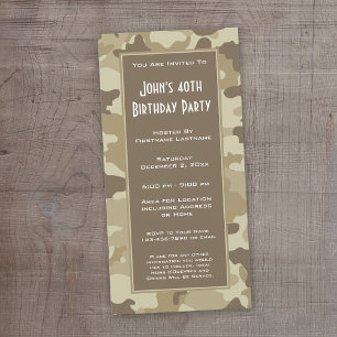 Militair camouflagefeest uitnodiging