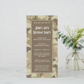 Militair camouflagefeest uitnodiging (Staand voorkant)