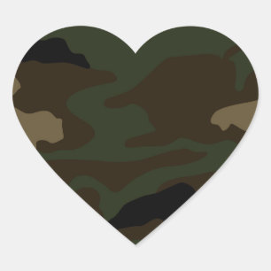 militair camouflagepatroon hart sticker