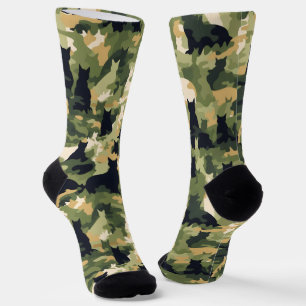 Militair camouflagepatroon met katten sokken