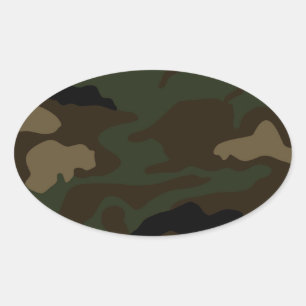 militair camouflagepatroon ovale sticker
