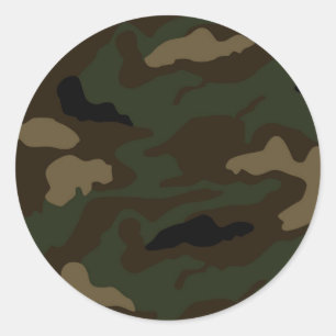 militair camouflagepatroon ronde sticker