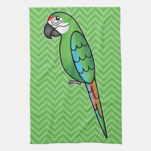 Militair Cartoon Ara Papegaai Vogel Theedoek