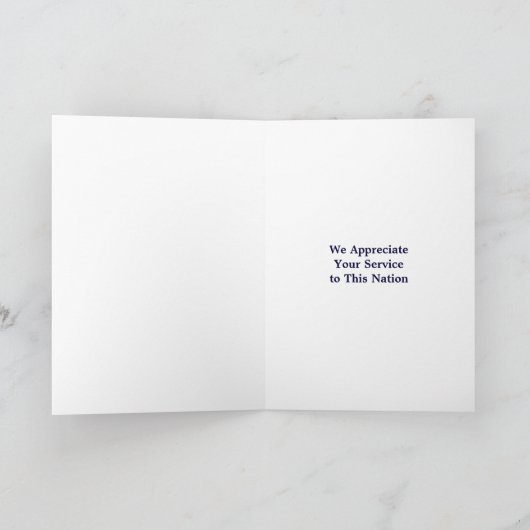 Militair dank u Patriottisch gebruik Bedankkaart (Binnen)