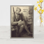 Militair die een Brief het Militaire Denken aan u Kaart (Gele Bloem)