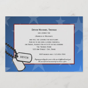 Militair die weggaat Party Blue en Red Kaart