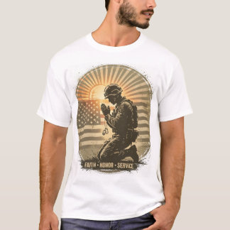 Militair eerbetoon T-shirt - Gebeds Soldaten Stree