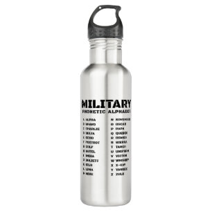 Militair fonetisch alfabet Canada Waterfles